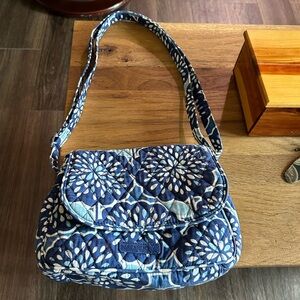 Vera Bradley Navy and White Floral Crossbody Bag